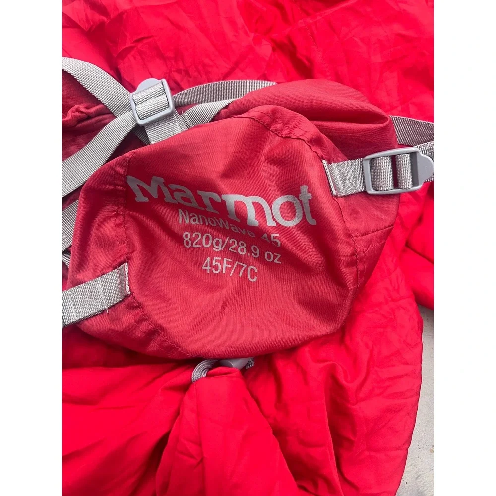 Marmot NanoWave 45 Sleeping Bag Unisex Red Insulated Outdoor Summer Camping Gear
